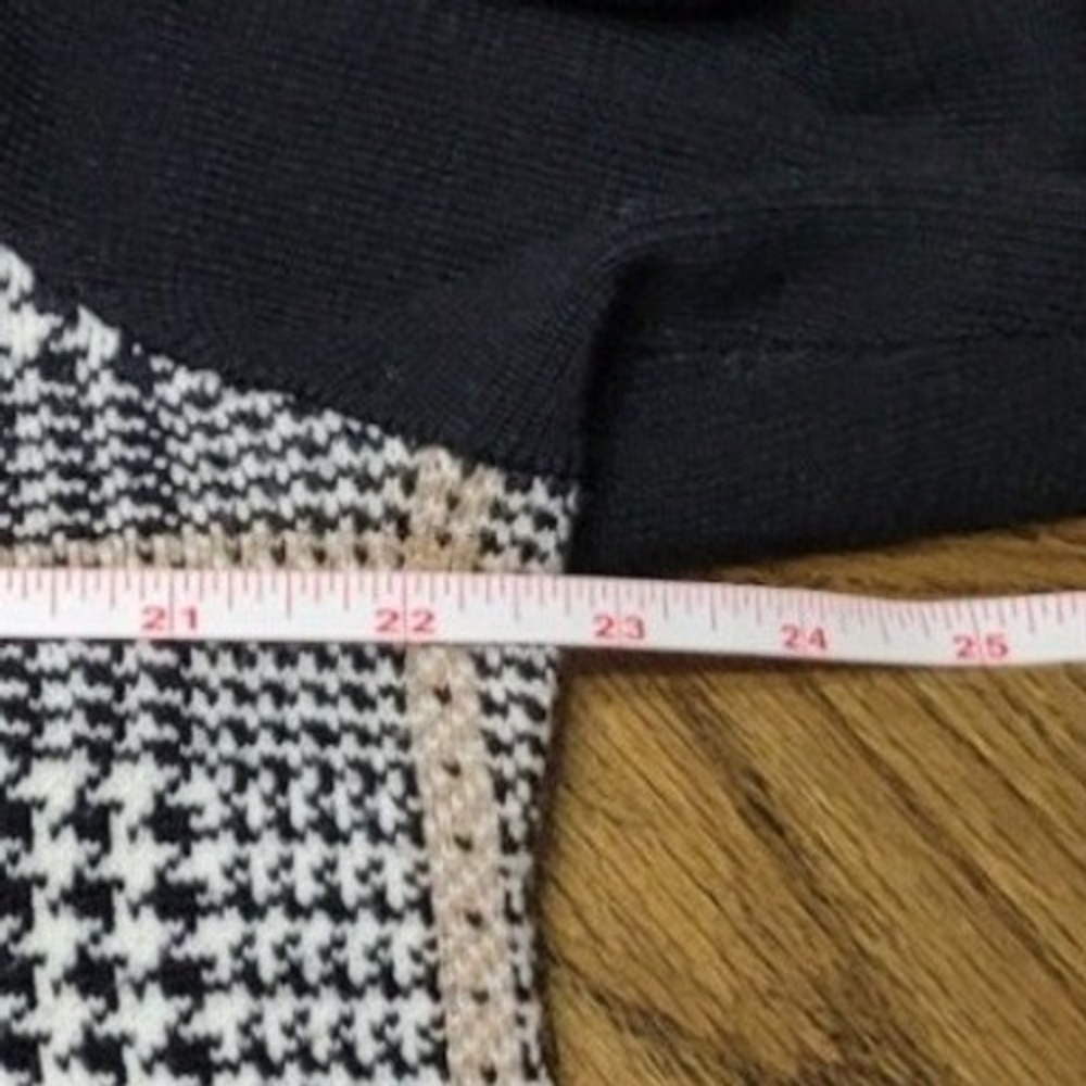 Pendleton Merino Wool Full Zip Cardigan Sweater XL Black Plaid Houndstooth Mock - Picture 6 of 7